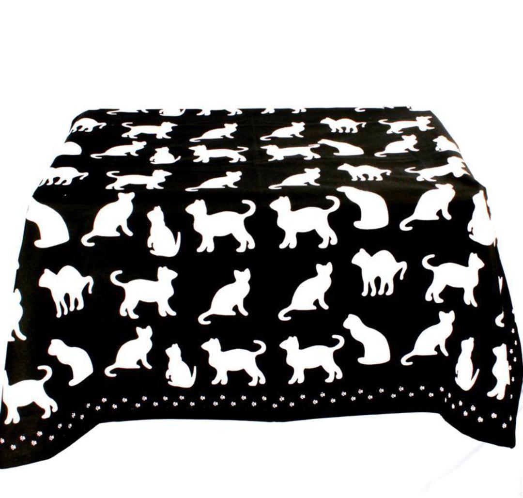 Shadow Cats table throw 100cmx100cm black Code: T/C-SH/CAT/BLK CLEARANCE image 0